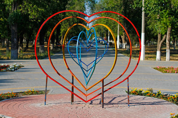 installation in the shape of a heart in the street