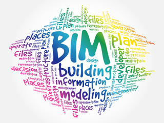 Poster - BIM - building information modeling word cloud, business concept