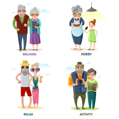 Wall Mural - Old People Cartoon Collection