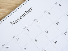 November On White Calendar Page 2