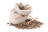 Fototapeta Storczyk - Brown coffee on a white background. Clipping path