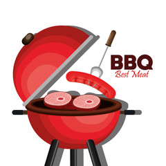 Wall Mural - bbq party best meat vector illustration design