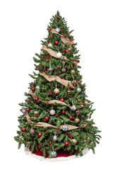 decorated christmas tree isolated