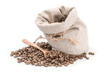 Fototapeta Storczyk - Coffee beans isolated on a white background cutout