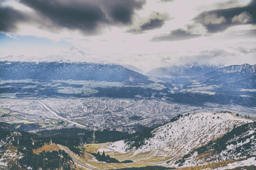 Wall Mural - Innsbruck, Austria. A view of the city from a height. The city i