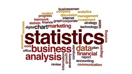 Wall Mural - Statistics animated word cloud.