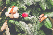 © Irina - Christmas decorations on the Christmas tree. Handmade decorations. Original design. Cinnamon, toys, fruits, berries and candy. Happy New Year