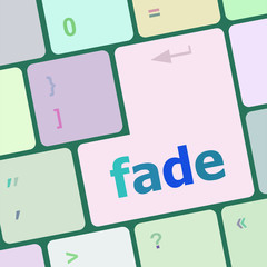 Poster - fade word on keyboard key, notebook computer button