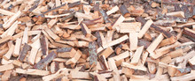 Hardwood Pile Ready To Be Used As Firewood