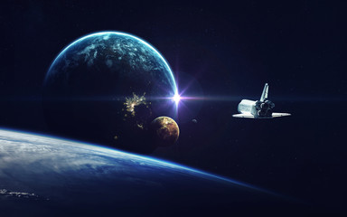 deep space art. nebulas, planets, galaxies and stars in beautiful composition. awesome for wallpaper