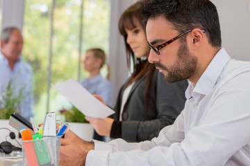 businees people working together in office