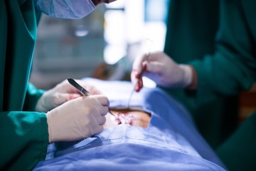 Poster - Surgeons performing operation in operation theater