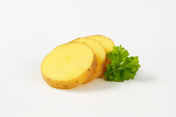 Wall Mural - sliced raw potato