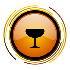 Aufkleber - Alcohol orange glossy web vector icon.