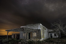 Abandoned House Against Sky At Night