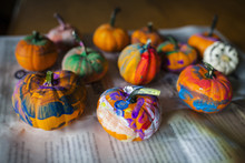 Painted Pumpkins On Paper