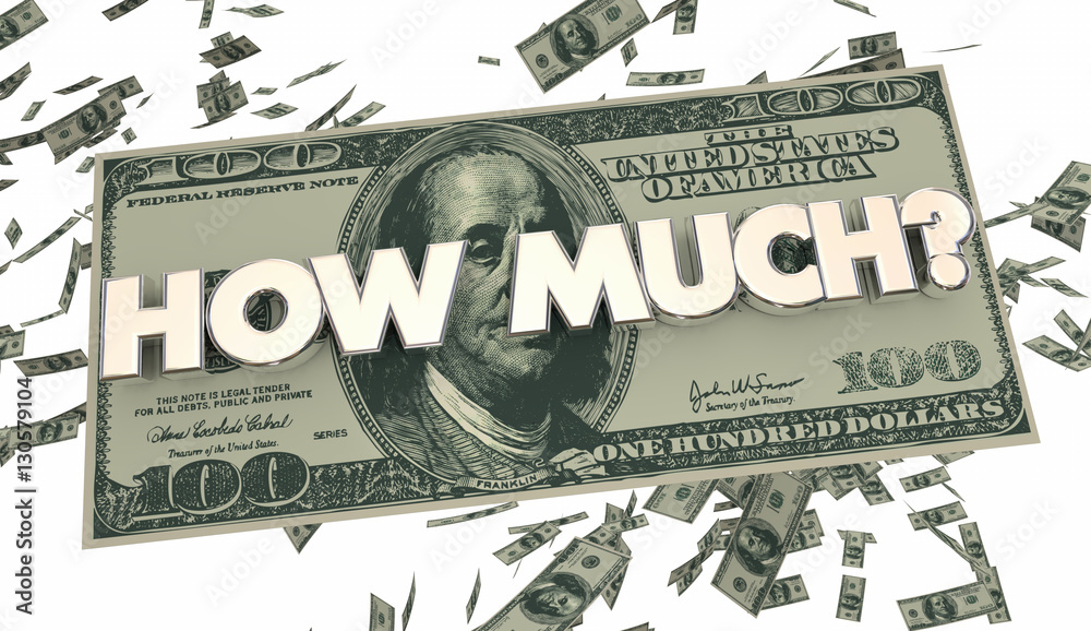How Much Money Cash Spending Price Cost 3d Illustration Stock Photo | Adobe Stock