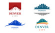 Denver City Colorado Cityscape Landscape Panorama Logo Illustration