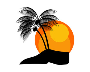 Wall Mural - palm tree silhouette