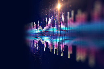 Wall Mural - Audio waveform abstract technology background