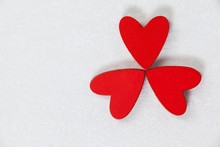 Three Red Hearts Forming A Clover Leaf