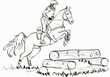 Overcoming of cross country obstacles in horse symbol vector