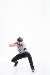 Poster - Playful man wearing virtual reality device