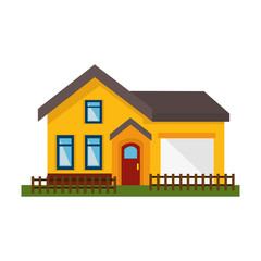 Sticker - exterior house isolated icon vector illustration design