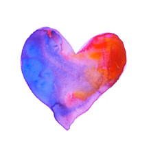 Love Concept With Artistic Watercolor Heart Illustration For Gre