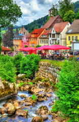 Sticker - The Gutach river in Triberg im Schwarzwald town - Germany