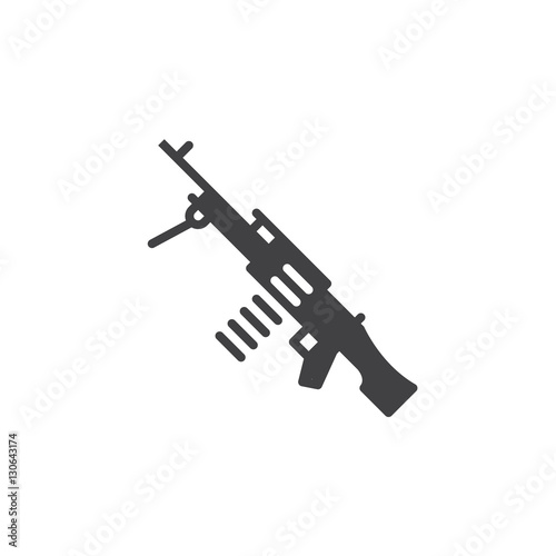 Heavy Machine Gun Symbol 8 Machine gun icon vector, filled flat sign, solid pictogram isolated on