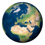 Fototapeta Mapy - Planet Earth, Europe and part of Asia and Africa - Pianeta Terra, Europa e parte di Asia e Africa