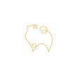 One line dog spitz design silhouette. Hand drawn minimalism style vector illustration