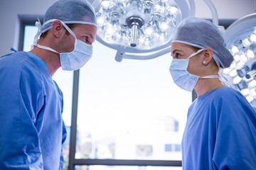 Poster - Surgeons interacting with each other in operation theater