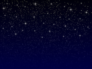 vector night sky with snowflakes and stars, suitable for christmas or new year greeting card, season