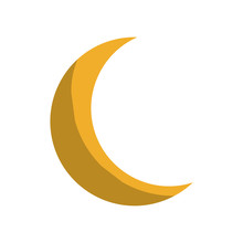 Half Moon Icon Over White Background. Colorful Design. Vector Illustration