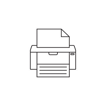 Fax line icon, printer, electronic device, social media, vector graphics, a colorful linear pattern on a white background, eps 10.