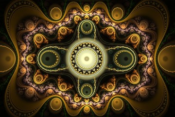 Aufkleber - abstract bright multicolored fractal computer generated image