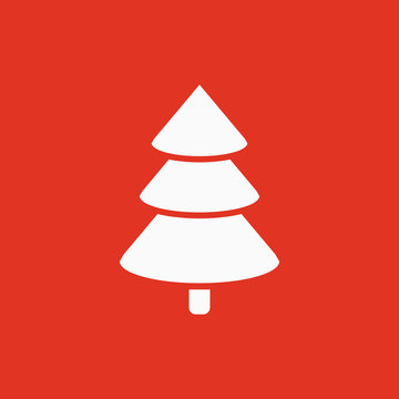 Christmas tree icon. New year and xmas, christmas, winter symbol. Flat design. Stock - Vector illustration