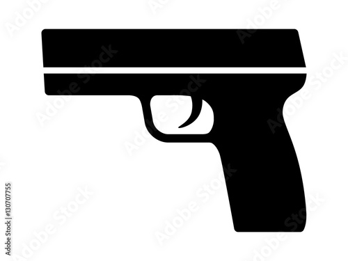 Fotografía Modern semi automatic pistol gun weapon flat icon for games and websites