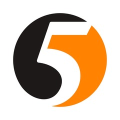 Wall Mural - five logo. 5 logo template. vector icon.