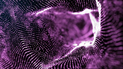 4k pink Beautiful Flying through inside tube CG animation