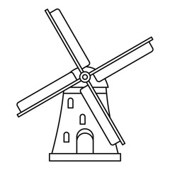 Canvas Print - Windmill icon. Outline illustration of windmill vector icon for web