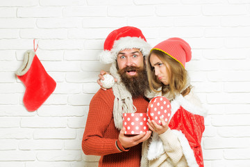 Wall Mural - Young sad Christmas couple