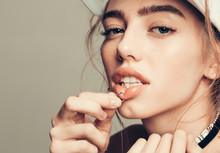 Pretty Sexy Girl Piercing Lip