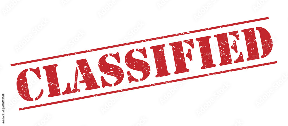 classified red stamp on white background