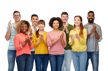 Wall Mural - international group of happy smiling people