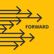 Move forward concept. Arrows and sign. Simple design