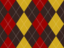 Brown Red Yellow Argyle Seamless Pattern