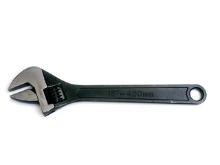 adjustable wrench on white background